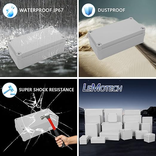 LeMotech Junction Box IP67 Waterproof Dustproof ABS Plastic Project Box - Image 8