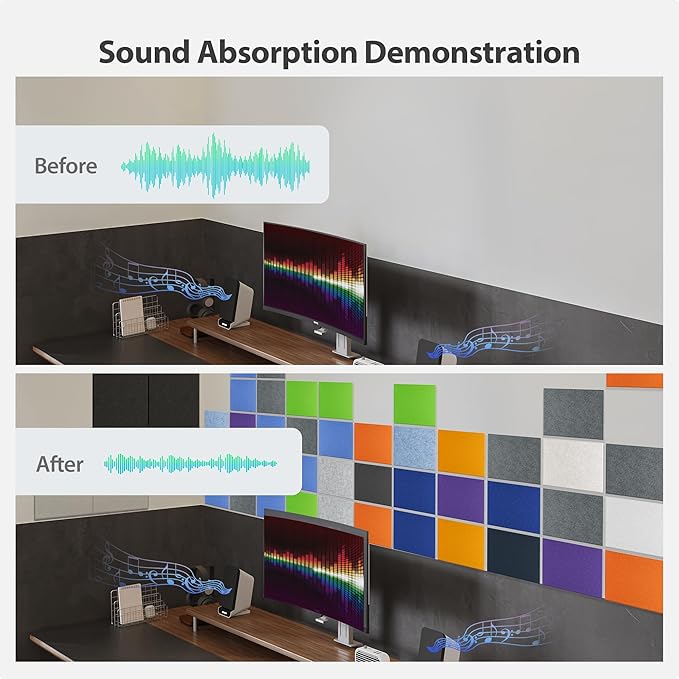 12 Pack Acoustic Panels Self Adhesive Sound Proof Foam, High Density Sound - Image 3
