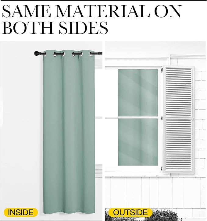 NICETOWN Small Window Curtains for Bedroom, Seafoam Green Window Treatment - Image 7