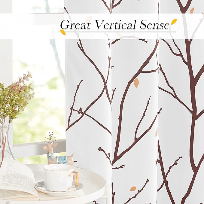 NICETOWN Room Darkening Curtains Branch Pattern - Image 6