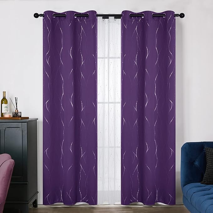 Deconovo Blackout Curtain for Bedroom, 38 x 90 Inch, Thermal Insulated - Image 2