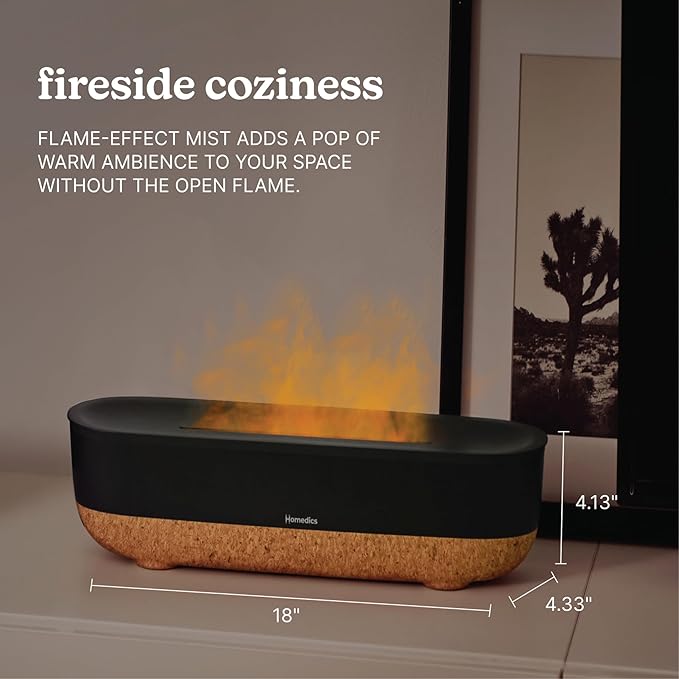 Homedics Fireside Ultrasonic Humidifier, Medium Sized Rooms, Visible - Image 4