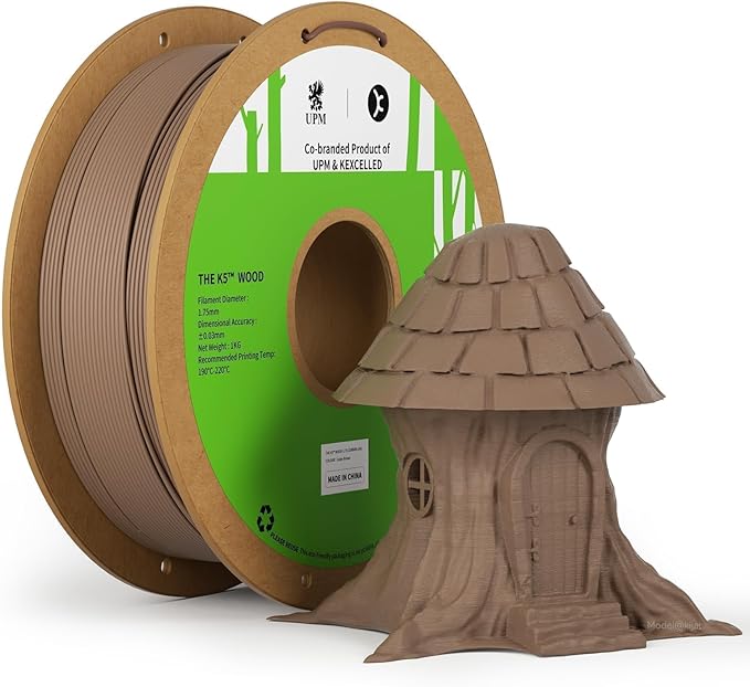 kexcelled Wood PLA Filament 1.75 mm, Real Wood PLA 3D Printer Filament by kexcelled