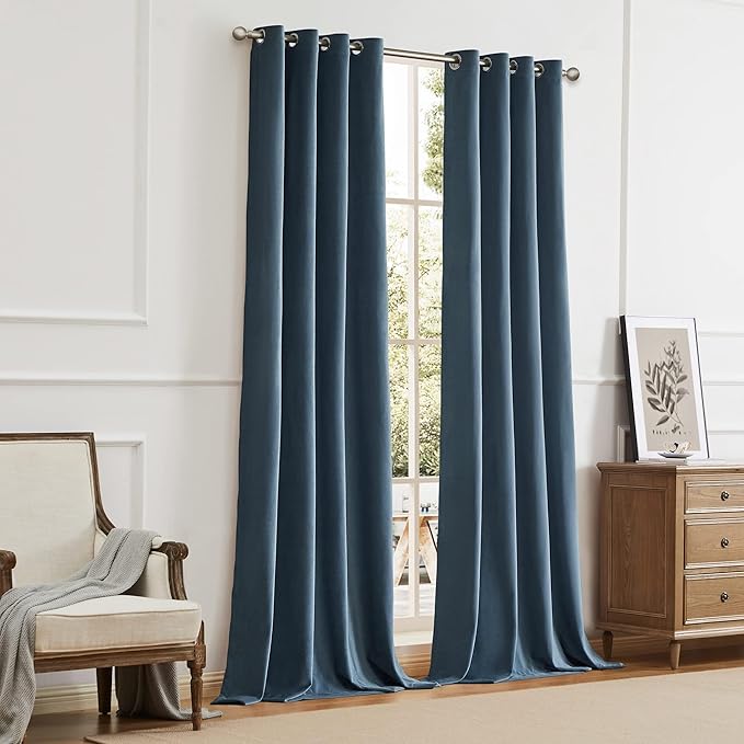 BULBUL Luxury Velvet Curtains 102 inches Elegant Living Room Curtain Modern - Image 8