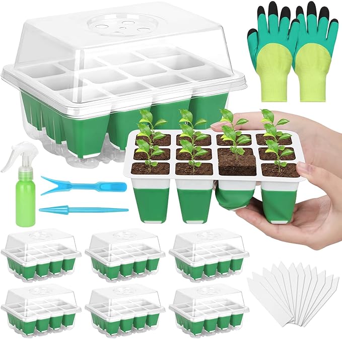Mckanti 6 Pack Silicone Seed Starter Tray, Reusable Seed Starter Kit by Mckanti