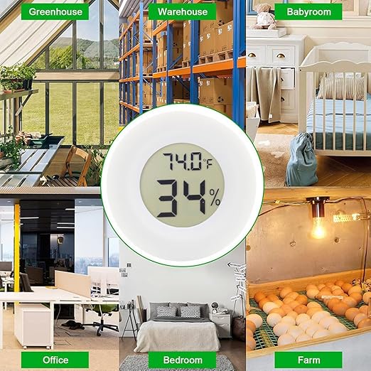 6-Pack Mini Round Hygrometer Thermometer Digital LCD Monitor Indoor Outdoor - Image 2