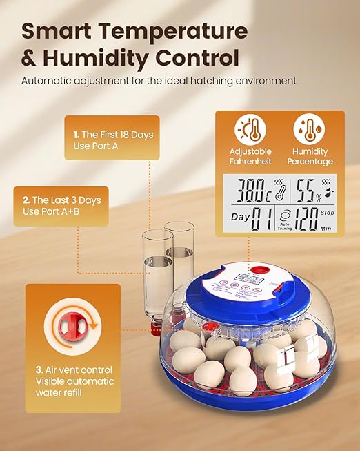 Incubators for Hatching Eggs, 18 Eggs Incubators - Image 6