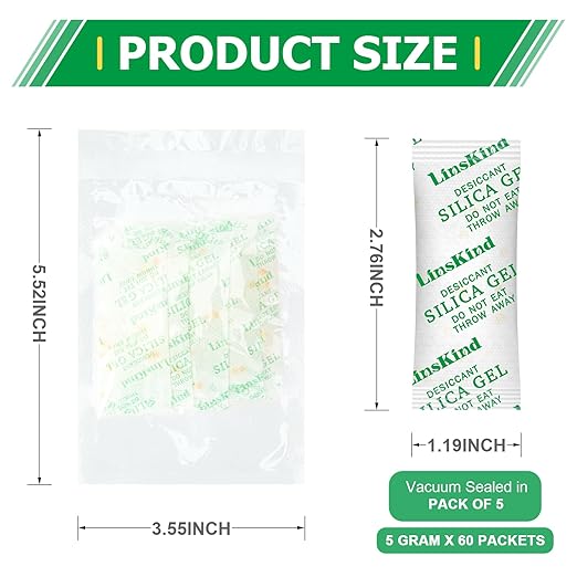 5 Gram Food Grade Silica Gel Packets, Moisture Absorbers - Image 3