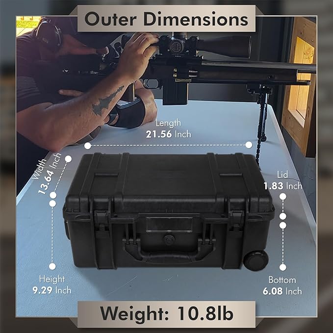 Camera Hard Case Dry Box With Foam & Stretchable Handle With Wheels | Gun Safe - Image 4