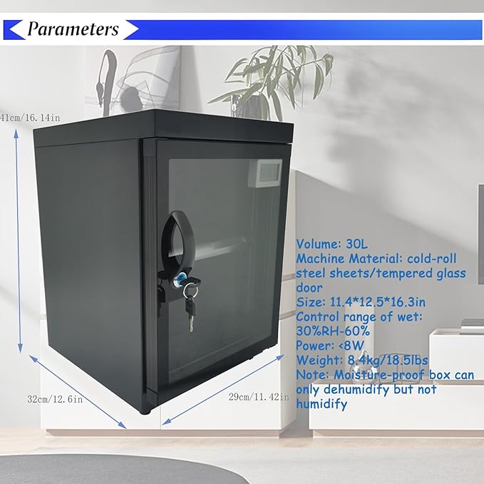 2 Layers Dry Cabinet 30L Digital Camera Dehumidify Storage Electronic Dry - Image 2