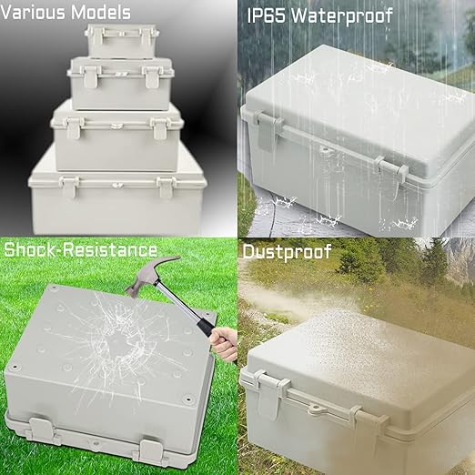Zulkit Junction Box ABS Plastic Waterproof IP65 Electrical Boxes Hinged Shell - Image 6
