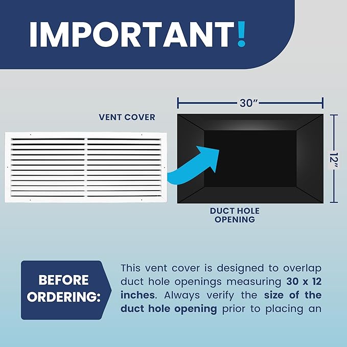 30x12 Inch Air Return Vent Cover Decorative – Premium Aluminum AC Vent Cover - Image 4