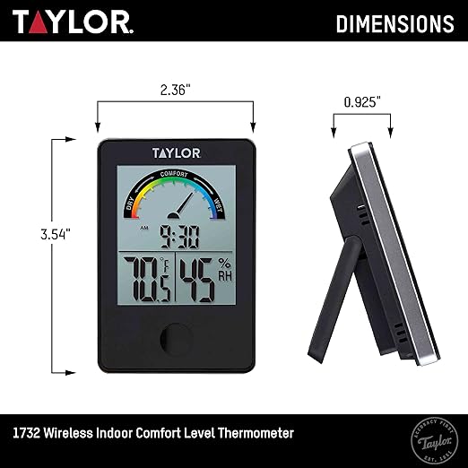 Taylor Digital Wireless Indoor Comfort Level Thermometer and Hygrometer - Image 5
