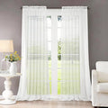 Dreaming Casa Solid Sheer Curtains White Rod Pocket Voile Draperies 96 Inches by DreamingCasa