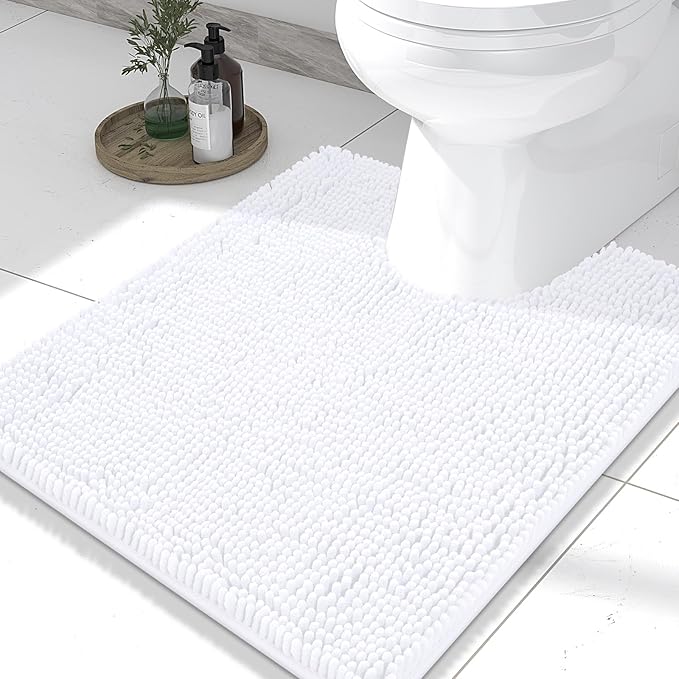 Smiry Luxury Chenille Toilet Rugs U-Shaped 24x20, Soft Absorbent Non-Slip by Smiry