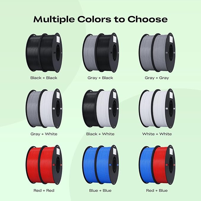 Creality 3D Printer Filament, 1.75mm Bundle 2kg PLA Printer Filament, - Image 6