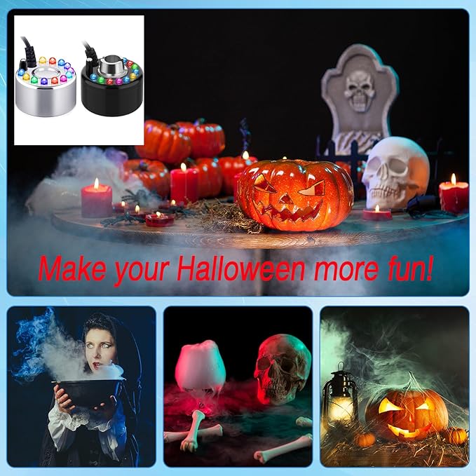 Yaomiao 2 Piece Halloween Mist Maker Fogger Small Ultrasonic Fog Machine - Image 7
