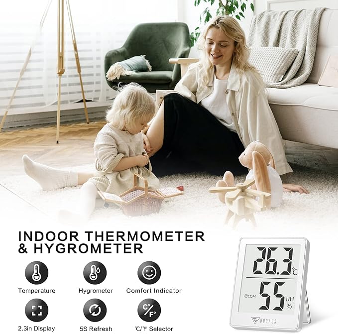 DOQAUS Indoor Thermometer, Humidity Gauge Room Thermometer - Image 2