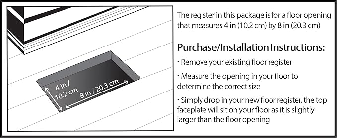 Decor Grates PL408-BLK-10 Louvered Plastic Floor Register, 10 Pack - Image 2