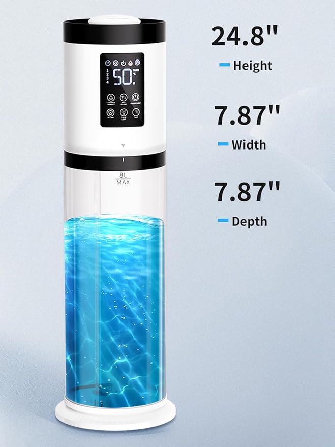 8L Humidifiers for Bedroom, 30dB Quiet, 500ft² Coverage, 60H Runtime, Top Fill - Image 9