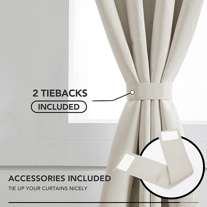 Deconovo Room Darkening Curtain, Thermal Insulated Noise Reducing Drapes - Image 4