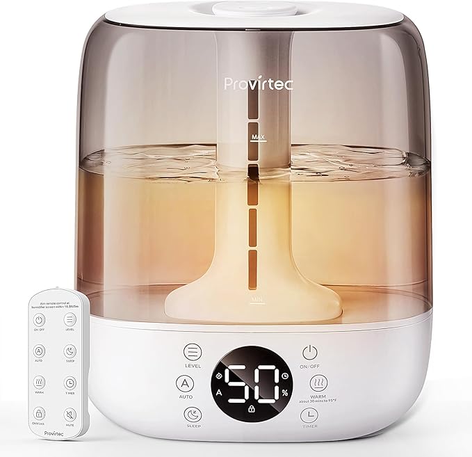 6L Self-Cleaning Humidifier for Large Room, CleanCare Warm & Cool Mist by Provirtec