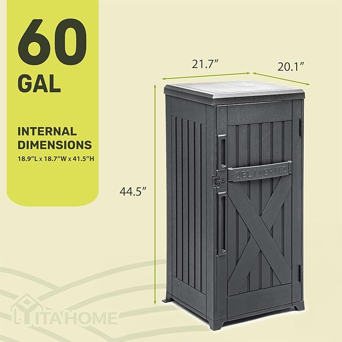 YITAHOME 60-Gallon Secure Package Delivery and Storage Box, Double-Wall Resin - Image 7