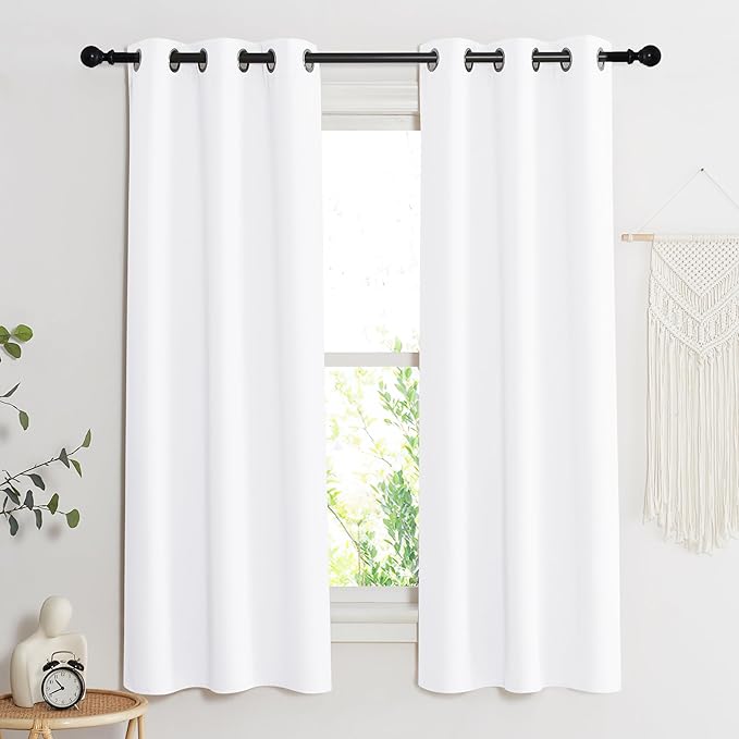 NICETOWN Room Darkening Window Treatment Curtain, Pure White, Single Panel by NICETOWN