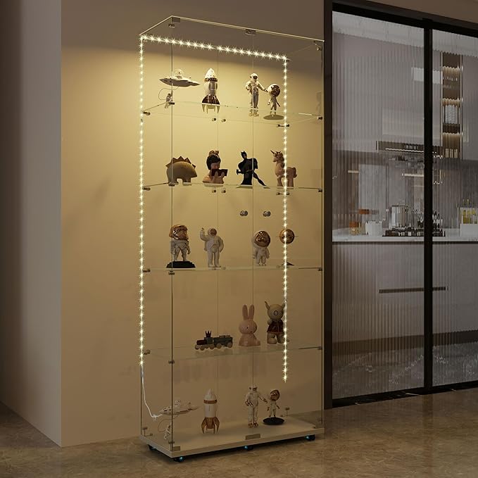 Yoluckea 5 Tiers Glass Display Cabinet - Image 5