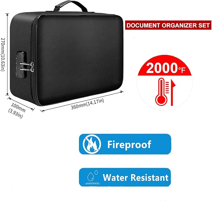 Fireproof Document Bag with Lock - Image 2