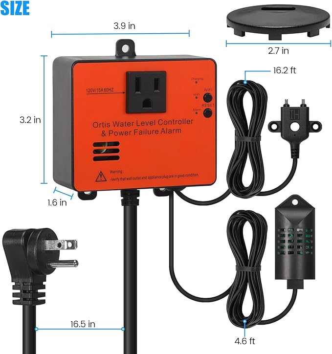Ortis WiFi Power Failure & Water Leak Alarm, Real-Time Monitoring of Water Level - Image 6