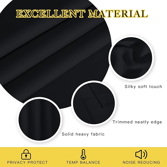 NICETOWN Black Out Sliding Door Curtain 102 inches Long, Grommet Thermal - Image 5