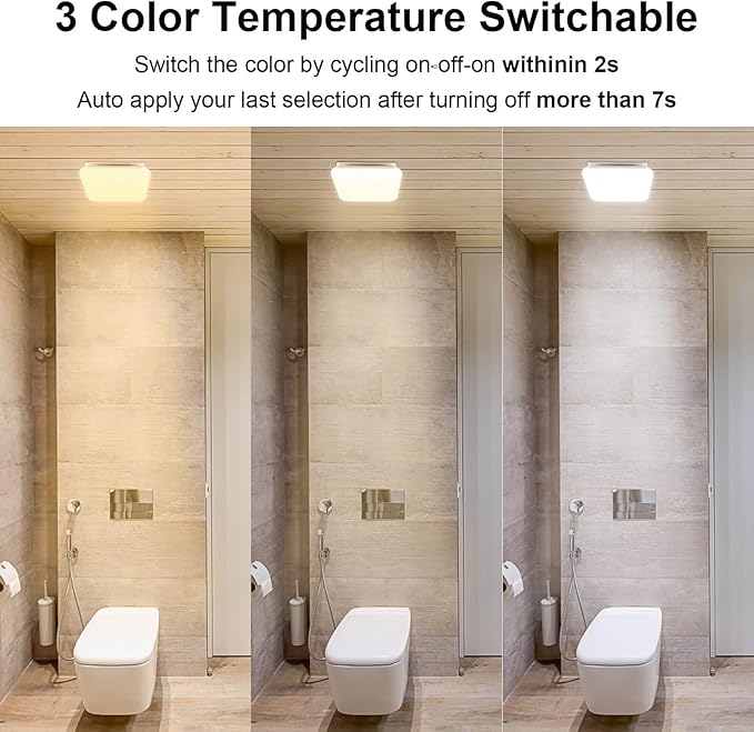 Bathroom Exhaust Fan with Light 110 CFM Quiet with Color Change, - Image 3