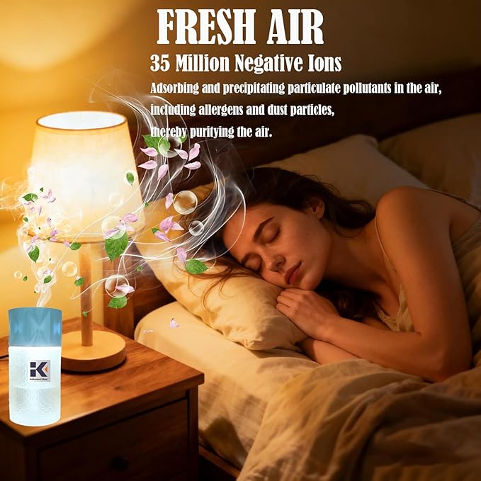 Essential Oil Diffuser, 35 Million Negative Ions Fresh Air, Glass Oil Diffuser - Image 3