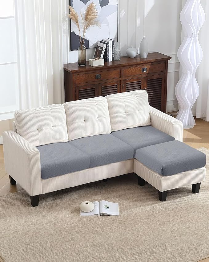 Fuloon Waterproof Seat Cushion Covers 2 PCS, Stretch Sofa Cushion Slipcovers - Image 5