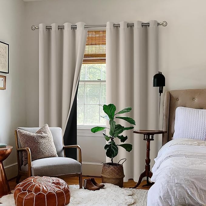 BGment 100% Blackout Curtains for Bedroom Window 84 Inch Length 2 Panels - Image 2