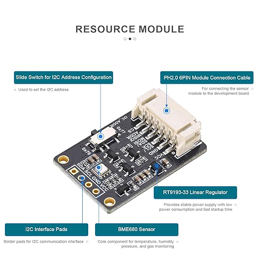 BME680 Environmental Sensor | 4-in-1 Temp Humidity Pressure Gas Detector | - Image 7