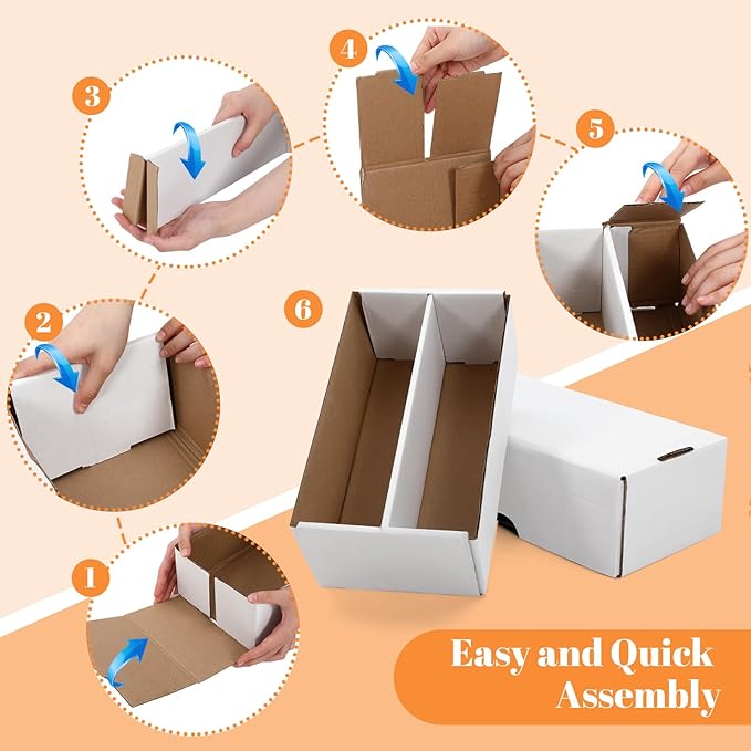 Yexiya 2 Pack 1600 Count Trading/Gaming Card Storage Box 2 Row Cardboard - Image 5
