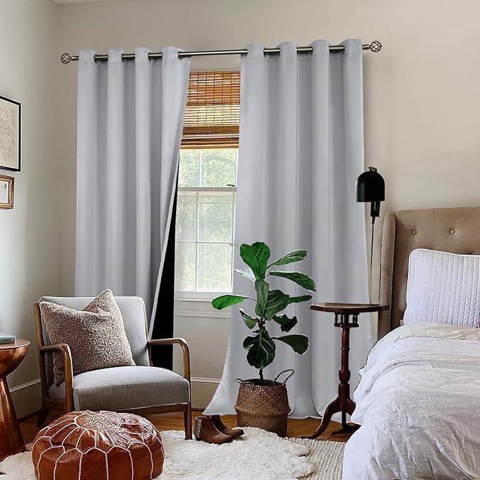BGment Light Grey Blackout Curtains 95 Inches Long 2 Panels Set - Image 2
