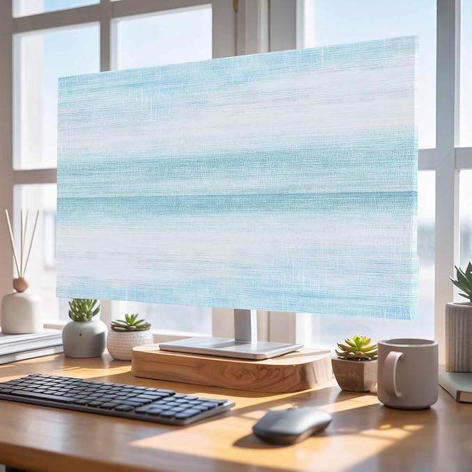 Modern Summer Light Blue Indoor TV Cover, Elastic TV Screen Protector Pastoral - Image 5