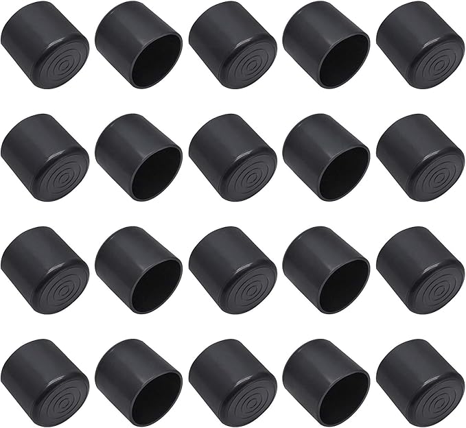 20Pcs Round Rubber Furniture Leg Caps 1"/25mm Vinyl Flexible Chair Leg Floor by Bonsicoky
