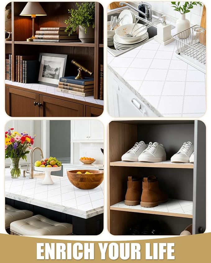 Shelf Liners for Kitchen Cabinets Non-Adhesive, Non-Slip Thickened Shelf Paper - Image 7