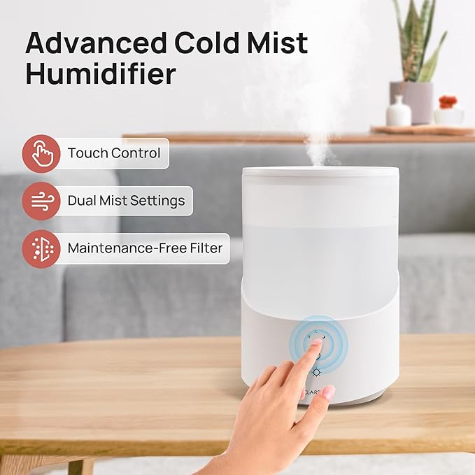 Clarston Humidifiers for Bedroom, 2.5L Cool Mist Humidifier - Image 8