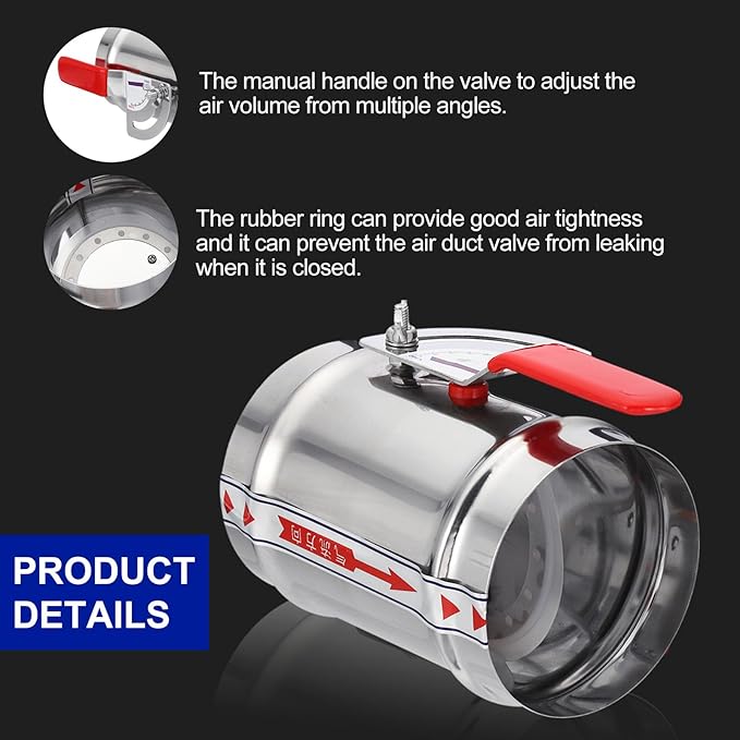 PATIKIL HVAC Duct Manual Volume Backdraft Damper, 4 Inch, Airflow Ducting - Image 3