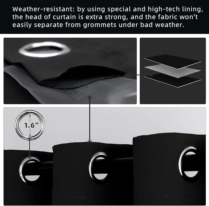 DIVA EN CAMINO DEC Outdoor Patio Curtain Waterproof Darkening Thermal Insulated - Image 3