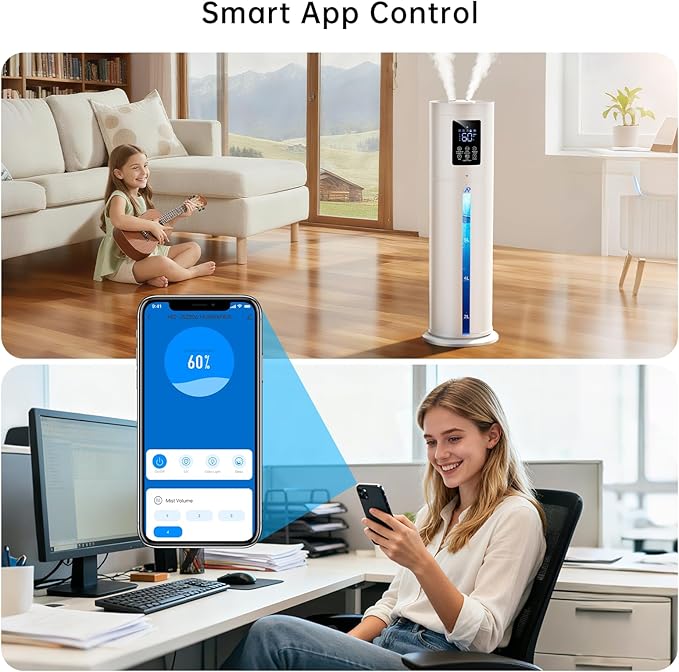 2.1Gal/8L Smart Humidifier Large Room, Top Fill Humidifiers - Image 2