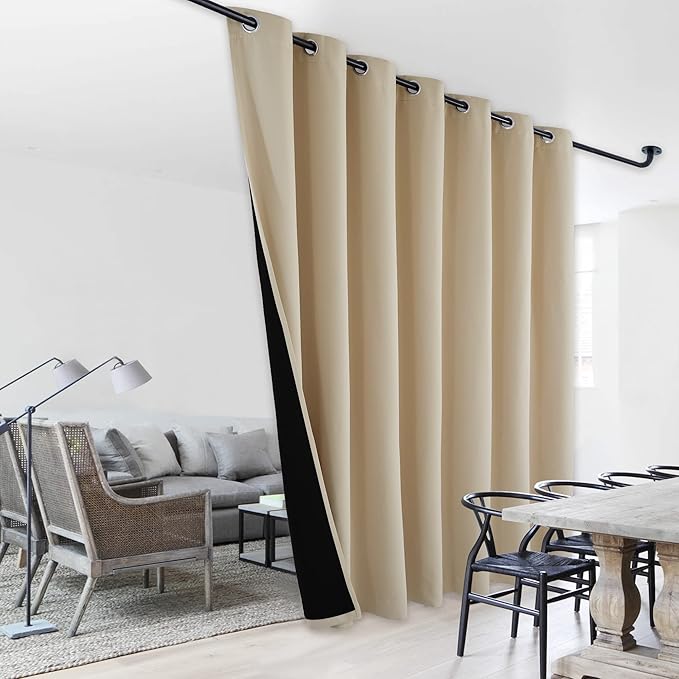 NICETOWN Noise Reducing Room Divider Curtains, Thermal Insulated 100% Blackout by NICETOWN