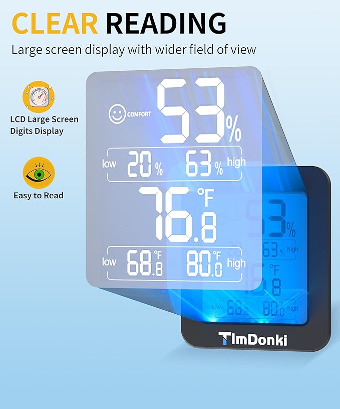 Digital Hygrometer with Max and Min Records 10s Fast Refresh - Image 3
