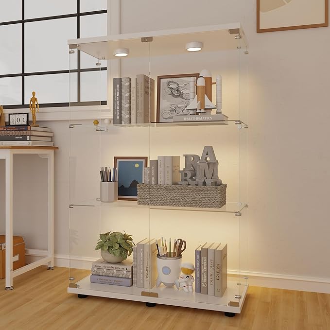 Yoluckea 3-Tier Glass Display Cabinet - Image 6