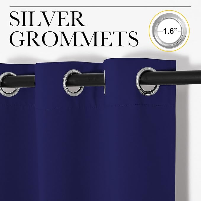 NICETOWN Navy Blue Blackout Curtains 78 inches Length - Image 2